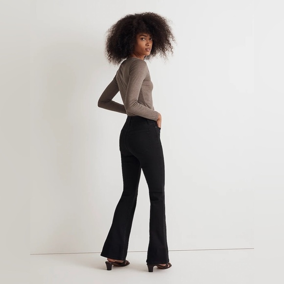 Madewell Skinny Flare Jeans in Black Frost Wash - Picture 4 of 15